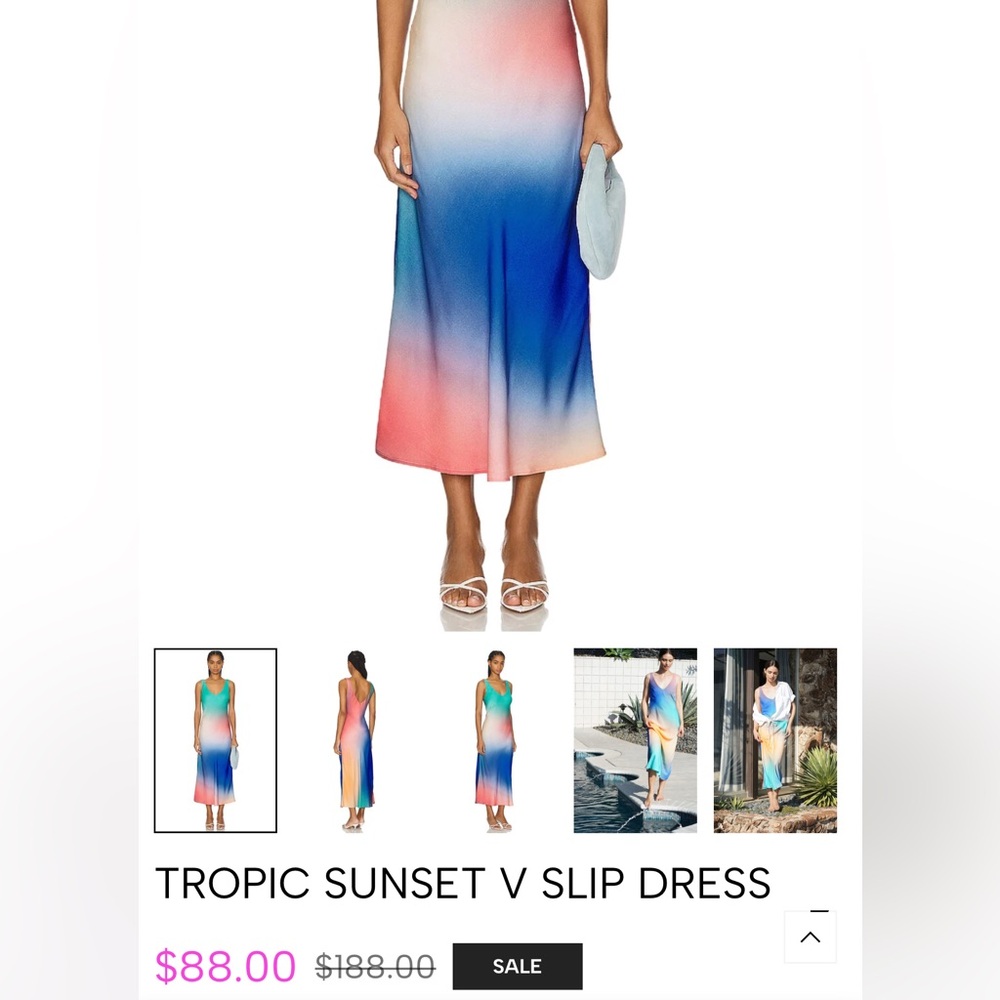 LNA Gradient Maxi Skirt in Blue and Pink